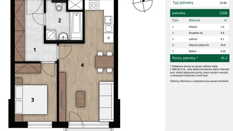 Rental of 2+kk Apartment 45 m2 — 10